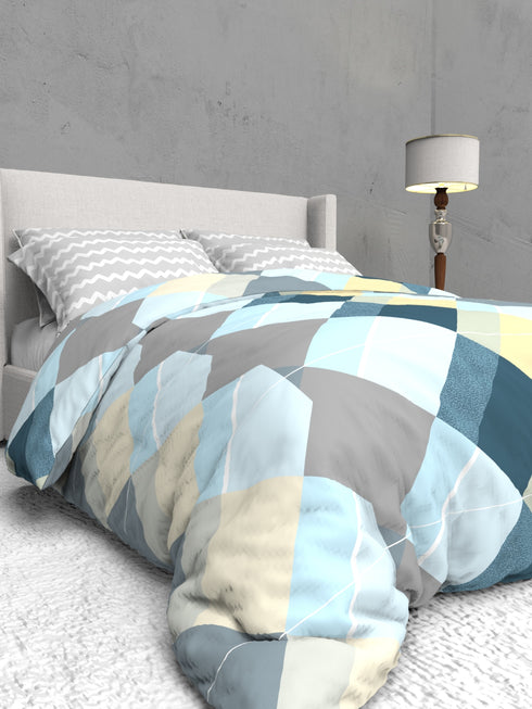 The White Moss Soft Cotton Ida Double Bedsheet With 2 Pillow Covers-2
